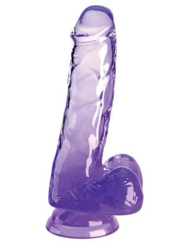 King Cock Clear 6 Inch With Balls - Purple  2