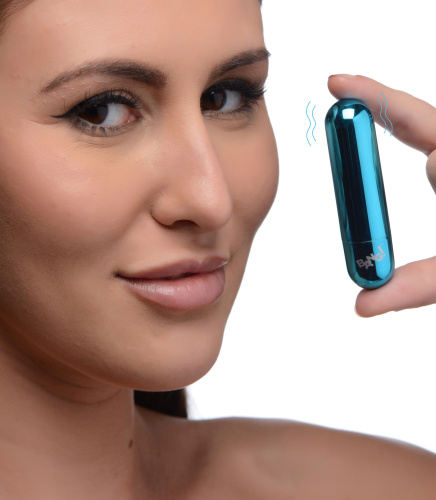 10x Rechargeable Vibrating Metallic Bullet - Blue  5