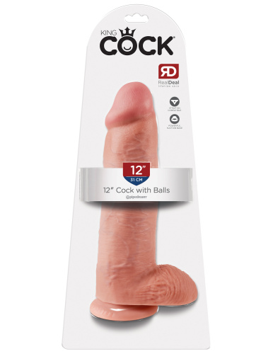 King Cock 12 Inch Cock With Balls - Flesh  5