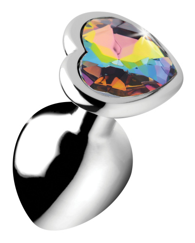 Rainbow Prism Heart Anal Plug - Medium  2