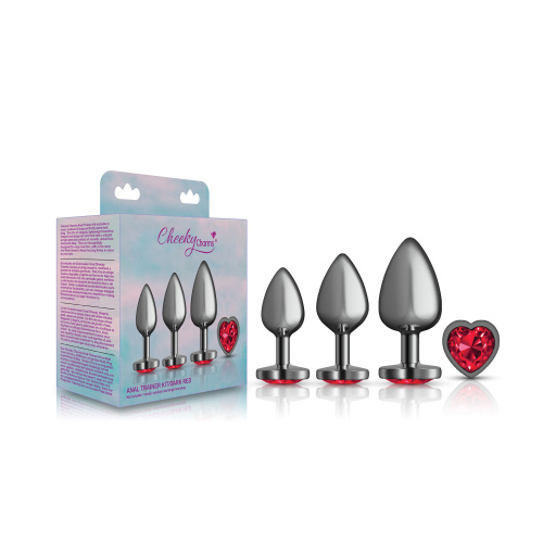 Red Heart Gem Anal Trainer Kit - Gunmetal  5