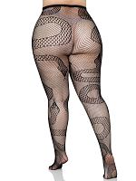 Snake Net Tights - 1x/2x - Black