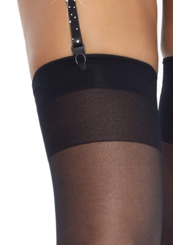 Rhinestone Garter Belt - One Size - Black  2