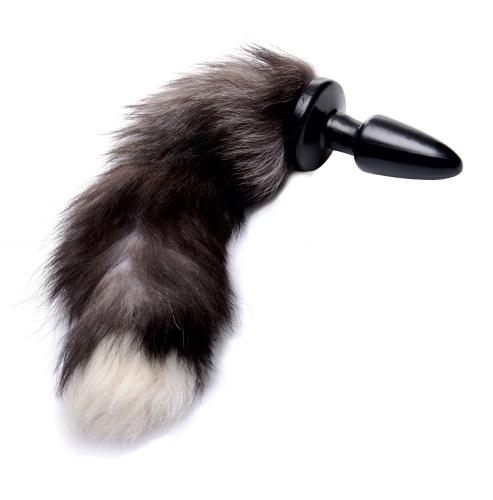 Grey Fox Tail Anal Plug  2