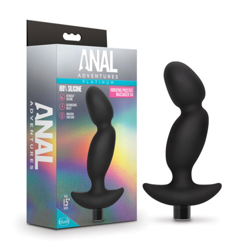 Anal Adventures- Platinum - Silicone Vibrating  Prostate Massager 04-Black  5