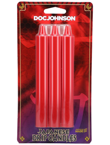 Japanese Drip Candles - 3 Pack - Red  2