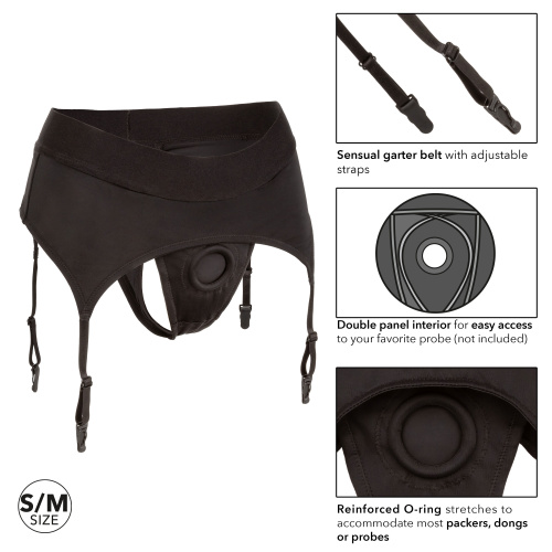 Boundless Thong With Garter - S/m - Black  5