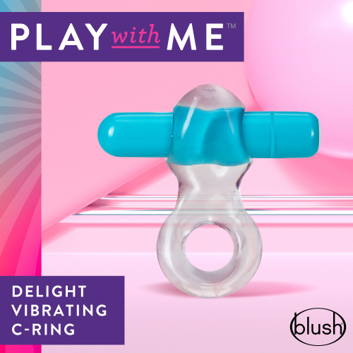 Play With Me  Delight Vibrating C-Ring - Blue  5