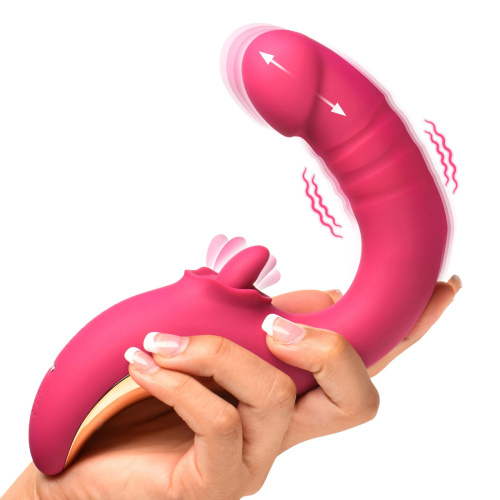 Tease and Please Thrusting and Licking Vibrator -  Fuchsia  5