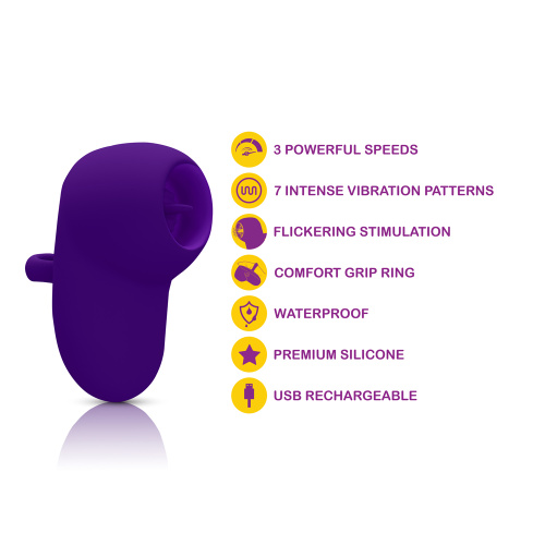 Kenley - Violet - Intense Flickering Finger Vibe With Comfort Grip Ring  3