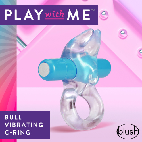 Play With Me  Bull Vibrating C-Ring - Blue  5