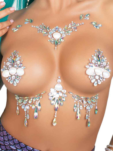 Siren Adhesive Body Jewels Sticker - Clear  2