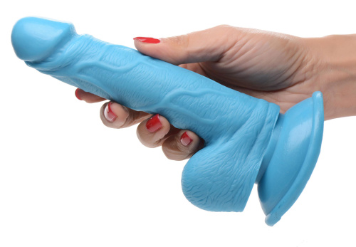 Pop Pecker 6.5 Inch Dildo With Balls - Blue  3