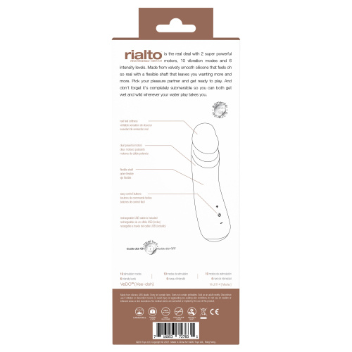 Rialto Rechargeable Vibrator - Mocha  4