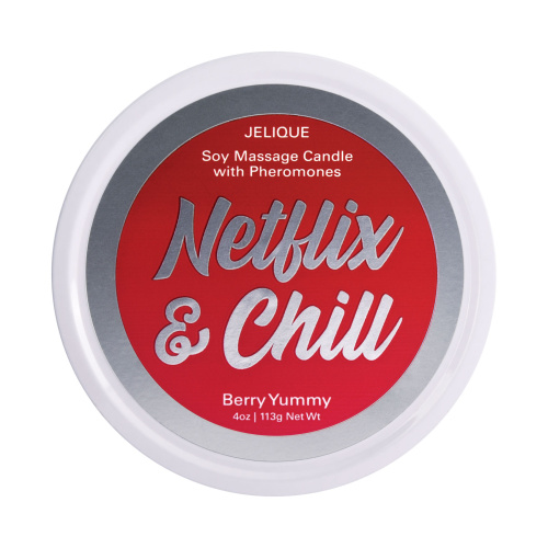Massage Candle - Netflix and Chill - Berry Yummy - 4 Oz. Jar  2