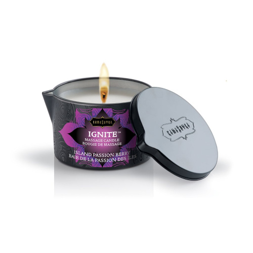 Ignite Massage Candle - Island Passion Berry - 6 Oz.  2