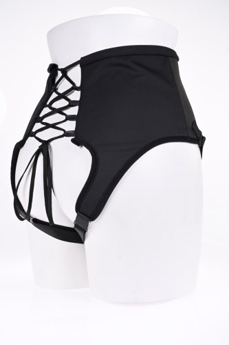 High Waisted Corset Strap on - Black  2