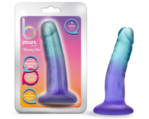 B Yours - Morning Dew - 5 Inch Dildo - Sapphire  5
