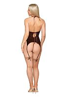 Shirt Garter Slip and G-String - One Size - Espresso