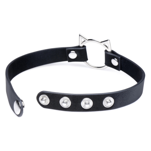 Kinky Kitty Ring Slim Choker - Black  3