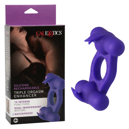 Silicone Rechargeable Triple Orgasm Enhancer -  Purple  3