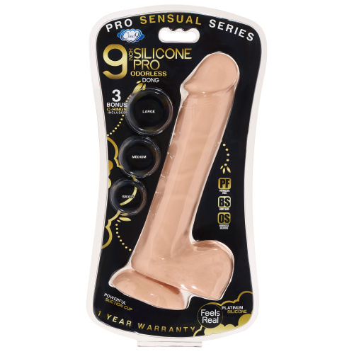 9 Inch Silicone Pro Odorless Dong - Flesh  3