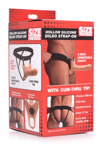 Hollow Silicone Dildo Strap-on - Flesh  5