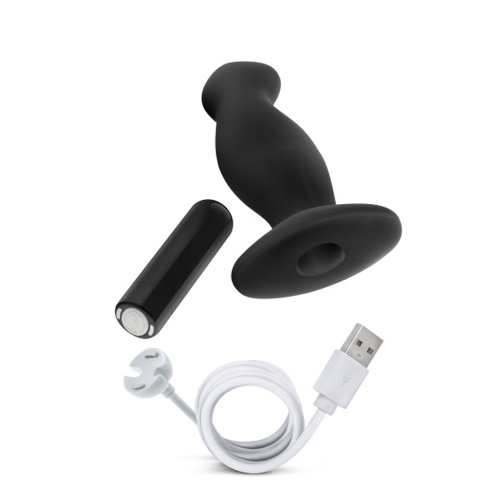 Anal Adventures- Platinum- Silicone Vibrating Prostate Massager 02-Black  2