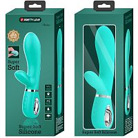 Thomas Super Soft Silicone Rabbit Vibrator - Turquoise