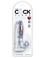 King Cock Clear 5 Inch Cock With Balls