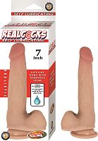 Realcocks Self Lubricating Dong - 7 Inch - Flesh