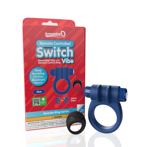 Screaming O Remote Controlled Switch Vibrating  Ring - Blue  4