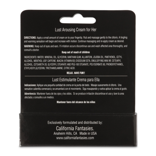 Lust - Arousing Cream for Her - 0.5 Oz. Tube - Boxed  2