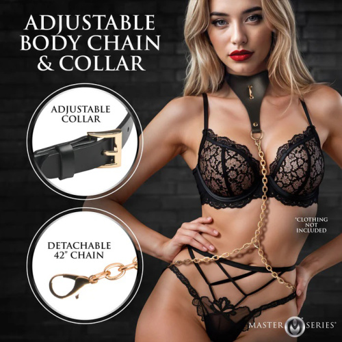 Captivate Collar With Body Chain - Black  3