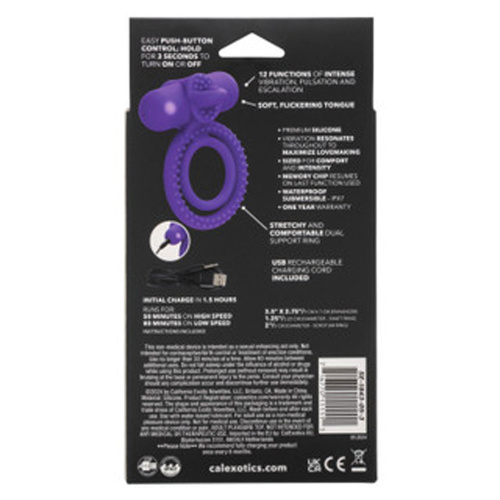 Silicone Rechargeable Dual Climaxer - Purple  3