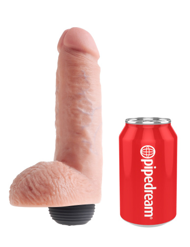 King Cock 8 Inch Squirting Cock With Balls - Light  3