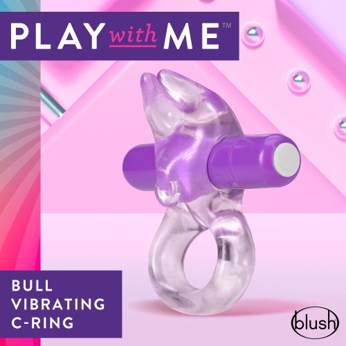 Play With Me  Bull Vibrating C-Ring - Purple  5
