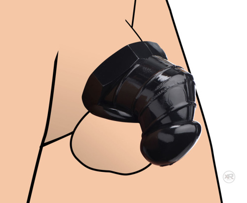 Master Series Detained - Black Restrictive Chastity Cage  2