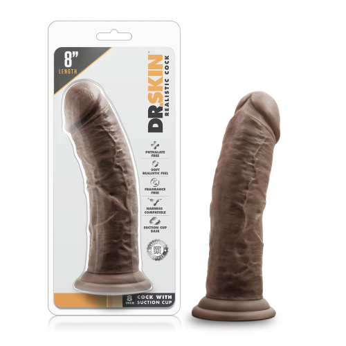 Dr. Skin - 8 Inch Cock With Suction Cup -  Chocolate  2