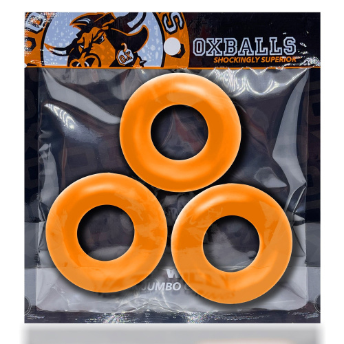 Fat Willy 3-Pack Jumbo Cockring - Orange  2