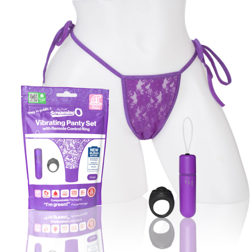 Screaming O 4t - Vibrating Panty Set With Remote  Control Ring - Grape  5