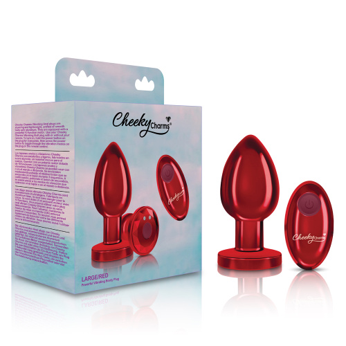 Vibrating Red Metal Remote Plug - Lg  3