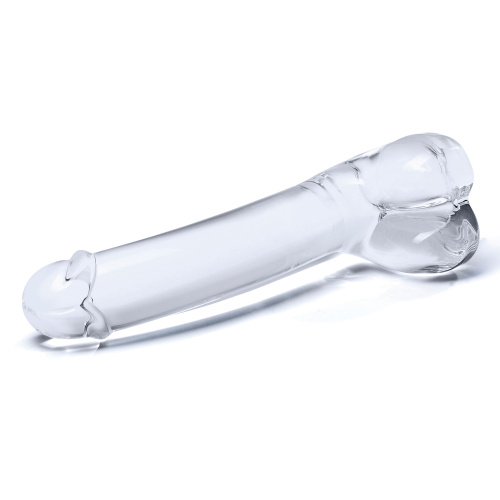 7 Inch Realistic Curved Glass G-Spot Dildo - Clear  3