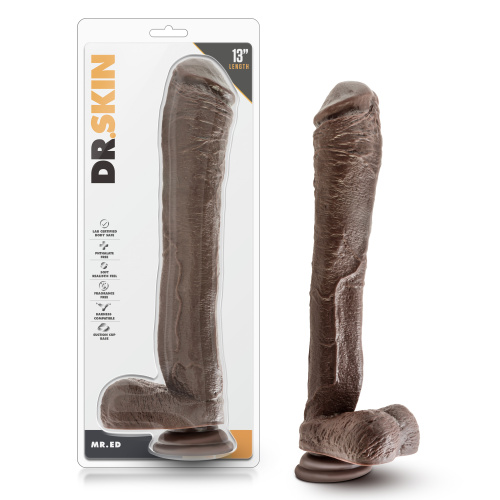 Dr. Skin Mr. Ed 13 Inch Dildo With Suction Cup - Chocolate  3