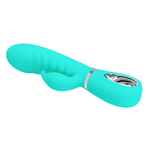 Prescott Super Soft Rabbit Silicone Vibrator - Vibrator -Teal  2