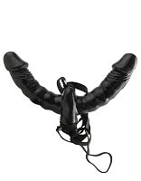 Fetish Fantasy Series Vibrating Double Delight Strap-on - Black