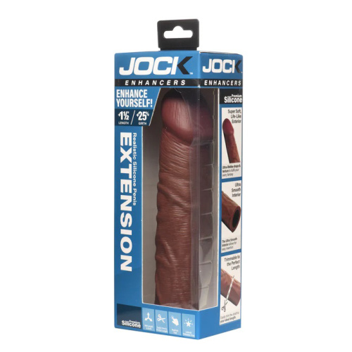 Jock 1.5" Silicone Penis Extension Sleeve - Dark  5