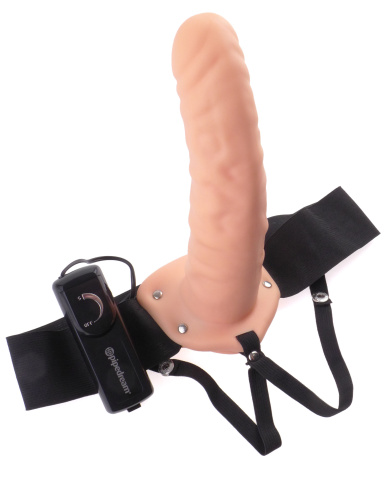 Fetish Fantasy Series 8-Inch Vibrating Hollow Strap-on - Flesh  4
