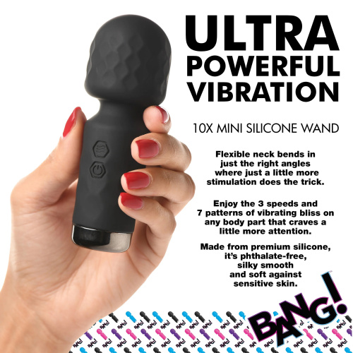 10x Mini Silicone Wand -  Black  4