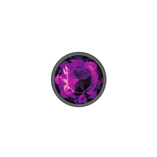 Cheeky Charms-Gunmetal Metal Butt Plug- Round-Deep Purple-Small  3